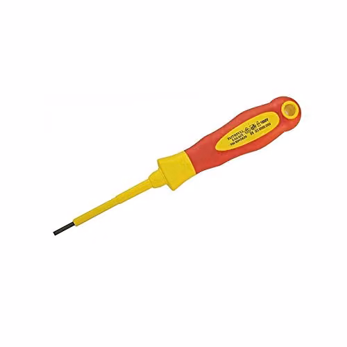 Faithfull SDVDE25 Soft Grip Slotted VDE Screwdriver in Red and Multicolour