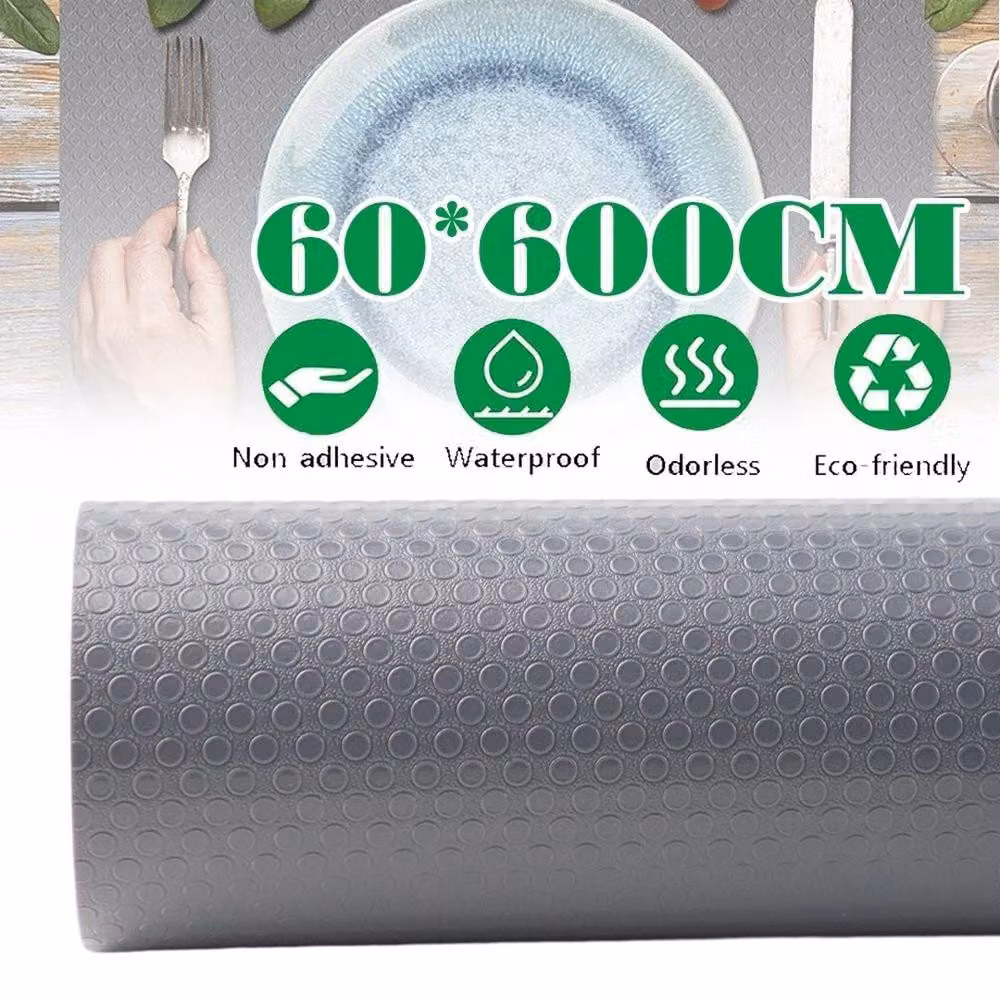 NESTLUNE Non-Slip Waterproof Drawer Shelf Liner, Washable Cabinet and Cupboard Liner in Grey, W/D: 100 x 100 cm – 3