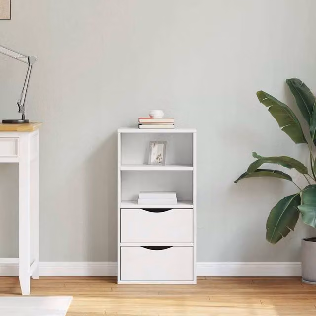 Berkfield Home ODDA Side Cabinet with Drawers in White Solid Wood Pine, W: 40 cm, D: 24 cm, H: 79 cm