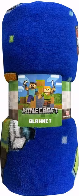 Minecraft Set to Win Childrens Blanket in Blue