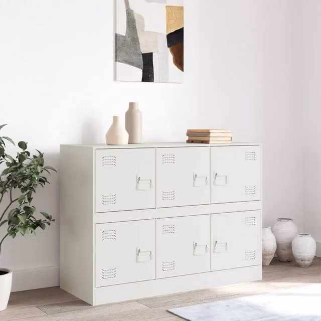 Berkfield Home White Metal Sideboard W/D/H: 99 x 39 x 73 cm – 1