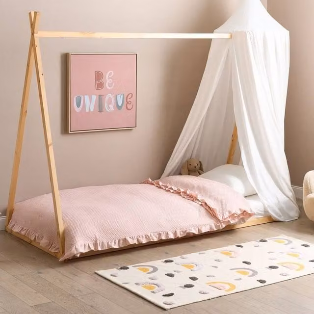 Wyld Haus Kids House Bed Frame in Brown Oiled Solid Pine, W/D/H: 90 x 190 cm – 1