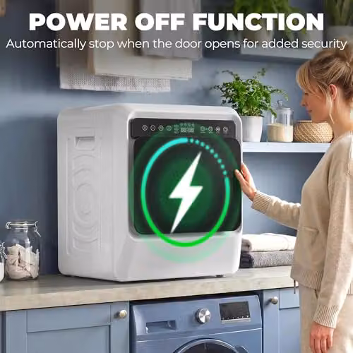 HOMCOM 5kg Vented Front Loader Tumble Dryer, 1000W, White – 7
