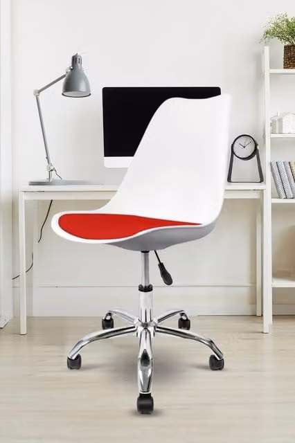 Fusion Living Soho Red Plastic Dining Chair with Swivel Base