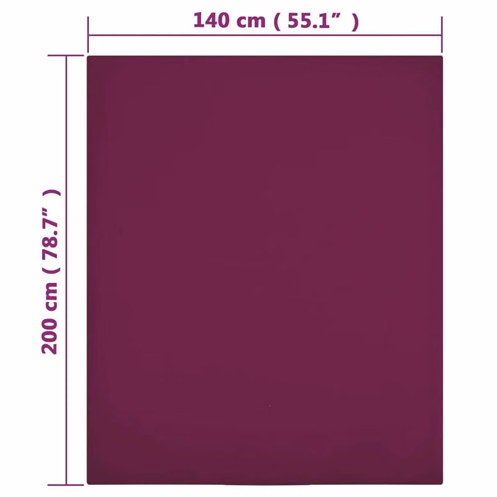 Berkfield Home Bordeaux Jersey Cotton Fitted Sheet, W: 140 cm, L: 200 cm – 2