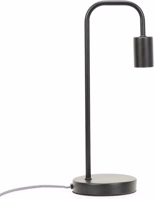 ValueLights Bronx Curved Stem Table Lamp in Black