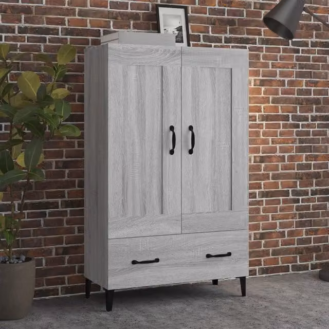 Berkfield Home Grey Sonoma Highboard W/D/H: 70 x 31 x 115 cm
