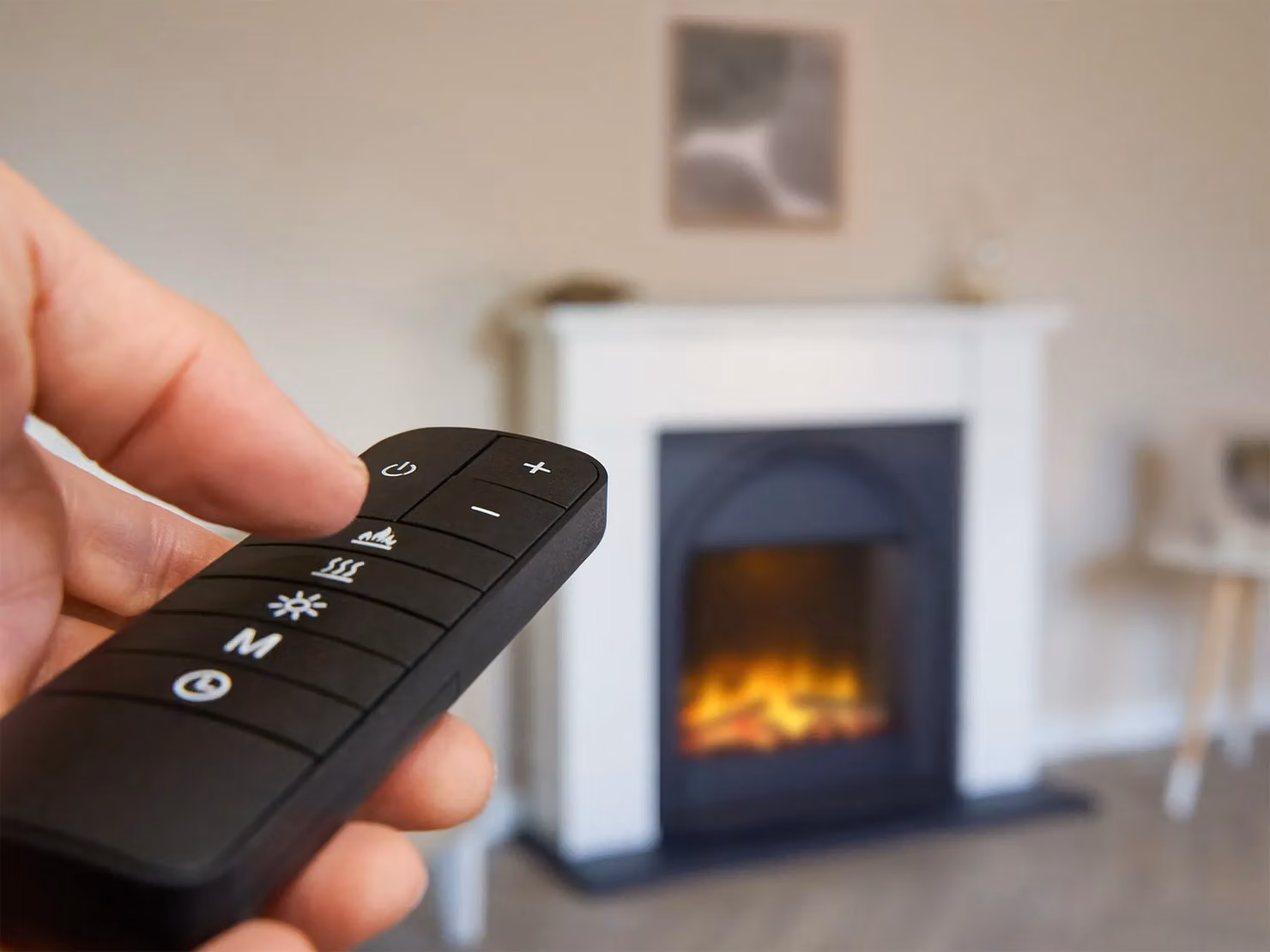 Adam Fires & Fireplaces Adam Chesterfield Electric Fireplace Suite in White and Charcoal Grey, 44 Inch – 4