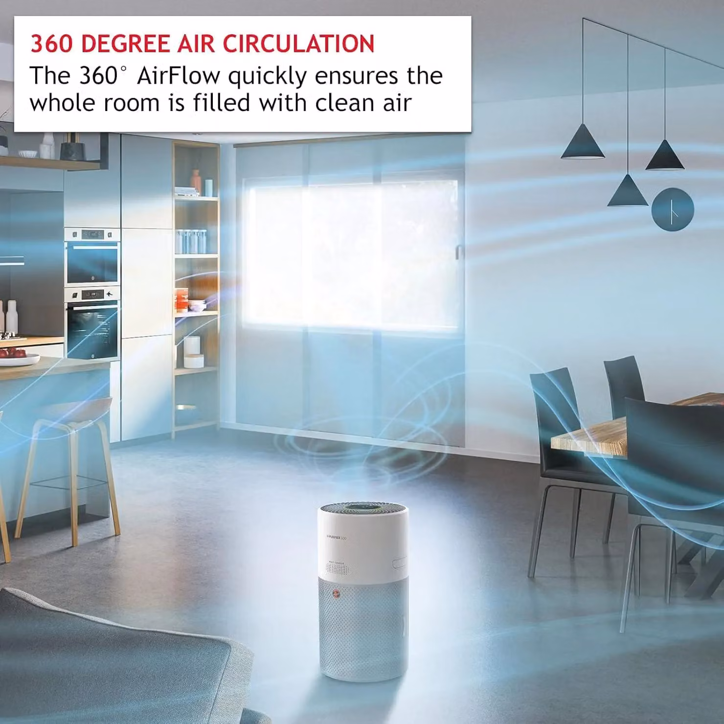 Hoover 300 Air Purifier with H-TRIFILTER, HEPA H13 and Activated Carbon, Bluetooth-Enabled, White – 3