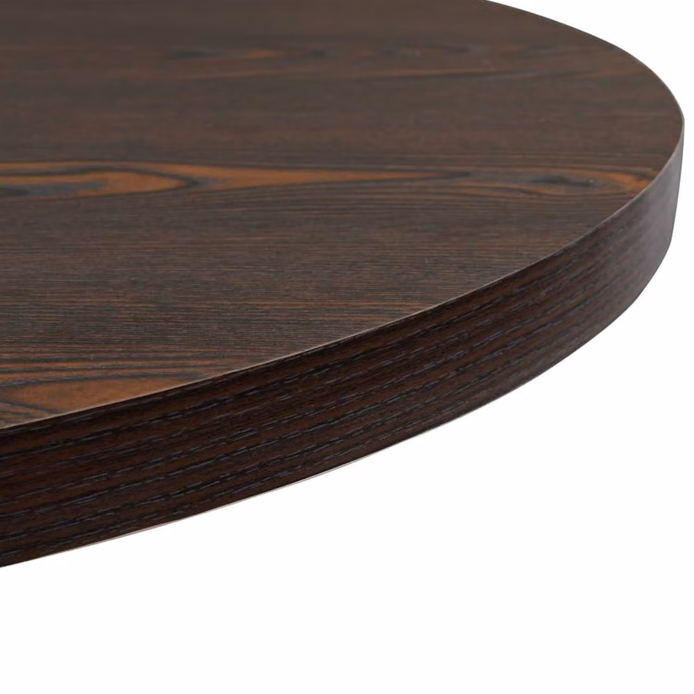 Berkfield Home Elegant Bistro Table in Dark Ash Brown, MDF and Steel, Diameter: 80 cm, Height: 75 cm – 4