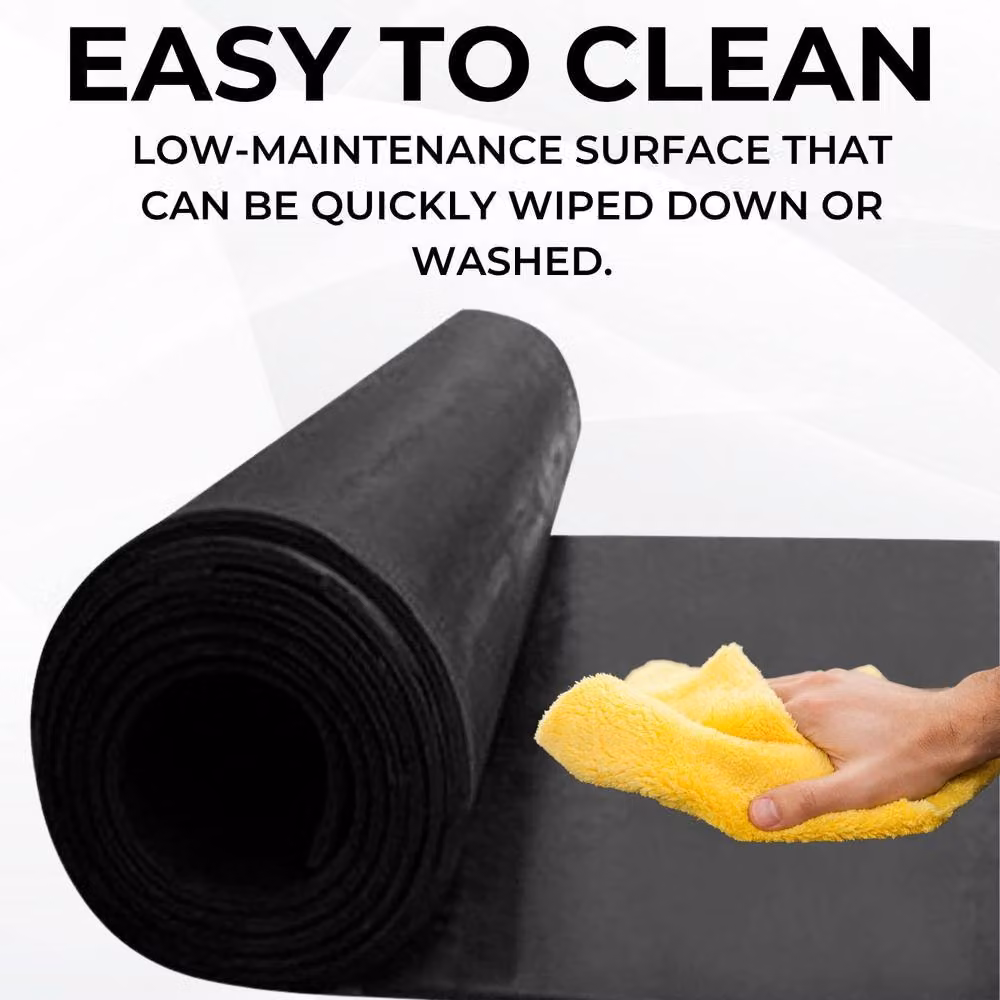 Ark Mat Smooth Rubber Flooring Matting, Black, W: 1 m, L: 4 m, H: 0.5 cm – 7