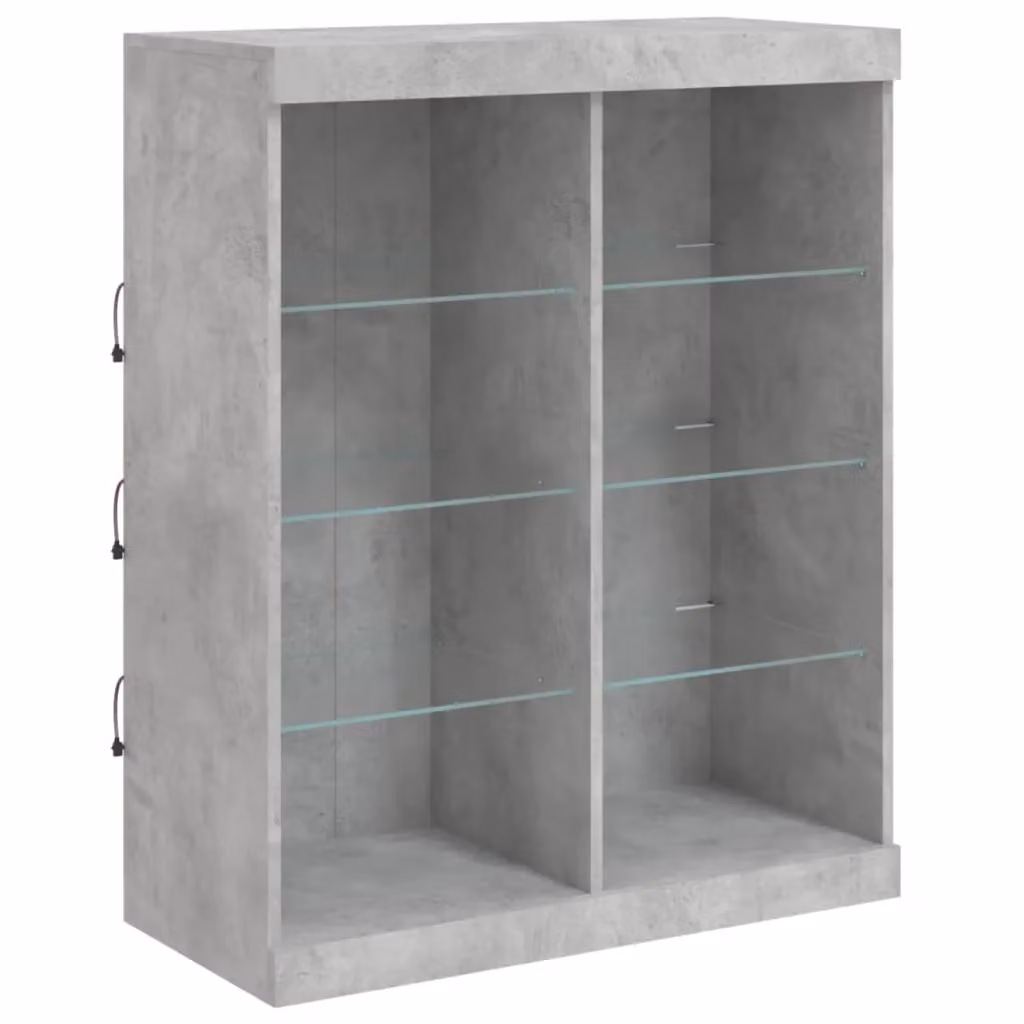Berkfield Home Modern Sideboard with Integrated LED Lights in Concrete Grey, W/D/H: 202 x 37 x 100 cm – 6