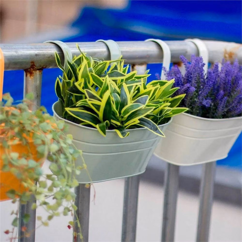 Havendro Multicolour Oval Metal Hanging Basket Planter W/D/H: 26.5 x 14.0 x 12.0 cm – 5