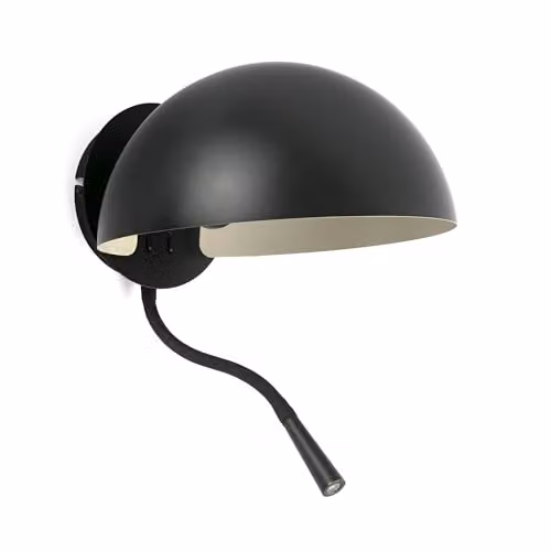 Netlighting Dominica Modern Wall Reading Light in Matt Black