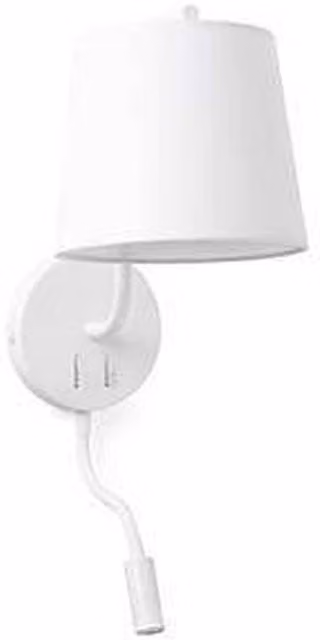 Faro White Adjustable LED Indoor Wall Reading Lamp