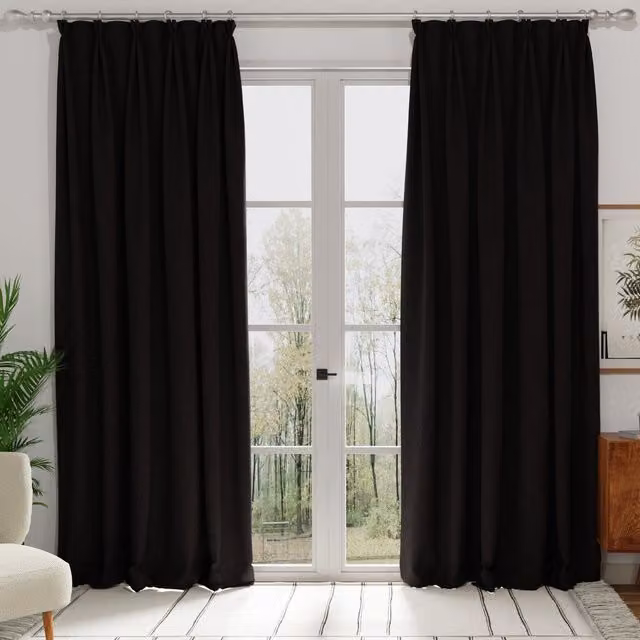Terrys Blackout Fabric Panel Curtain in Black