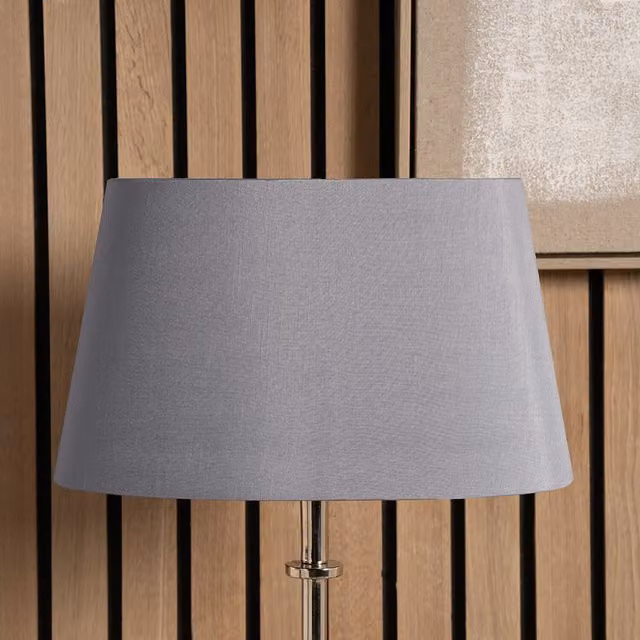 Pacific Lifestyle Oval Poly Silk Tapered Table and Floor Lamp Shade in Grey, 40 cm