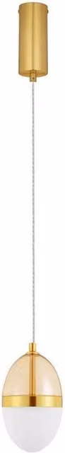 Netlighting Egna Slim LED Pendant Ceiling Light in Gold/Brass with Opal Glass, 12W, 780lm, 3000K – 1
