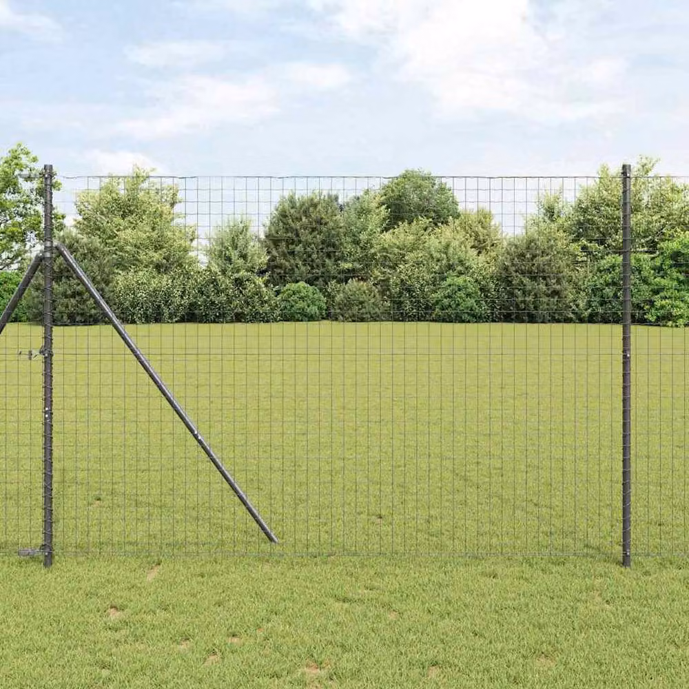 Berkfield Home Euro Fence Grey PVC-Coated Steel Fencing, H: 1.5 m x W: 10 m – 2
