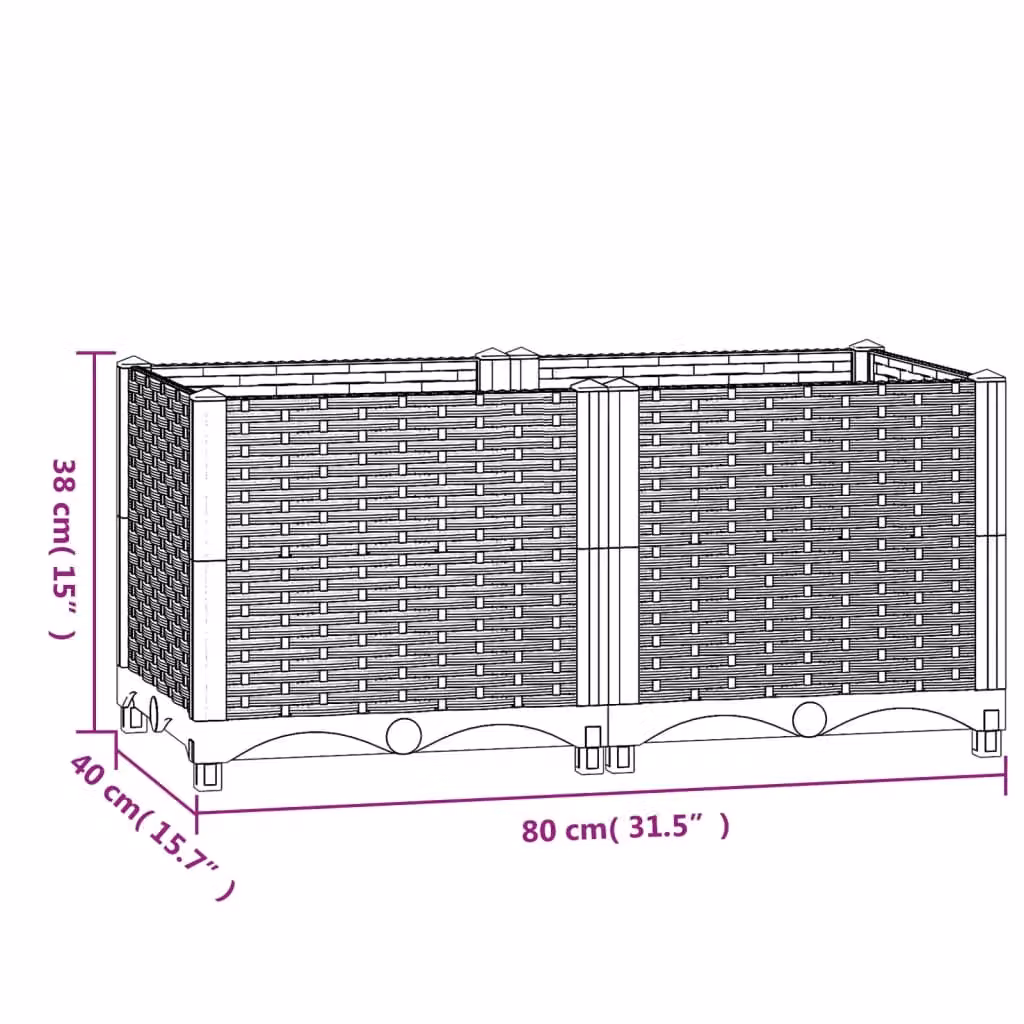 Berkfield Home Grey Polypropylene Raised Bed W/D/H: 80 x 40 x 38 cm – 2