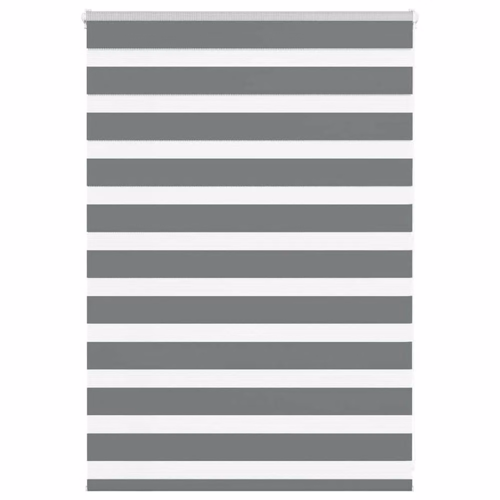 Berkfield Home Zebra Day and Night Blind in Dark Grey Polyester, W: 115 cm, H: 100 cm – 2