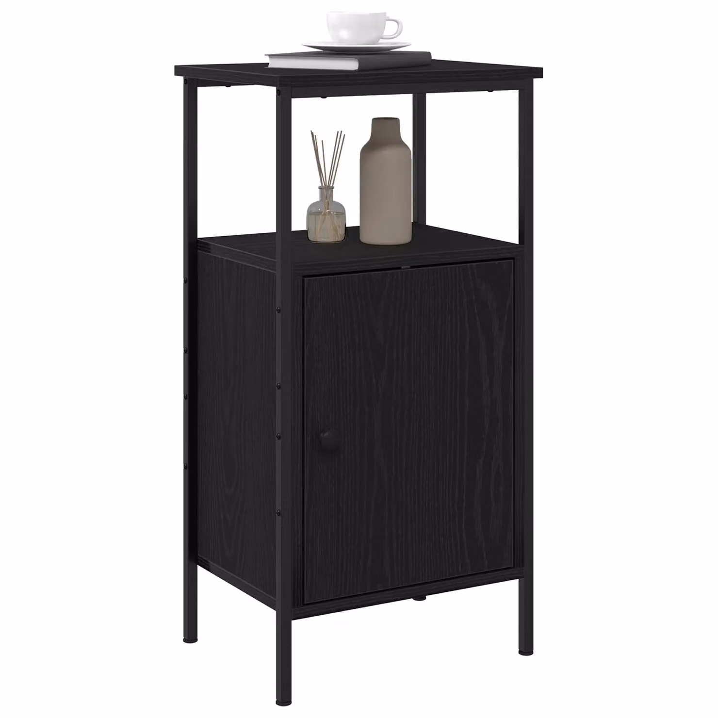Berkfield Home Set of 2 Black Oak Bedside Cabinets, W/D/H: 41 x 31 x 80 cm – 3