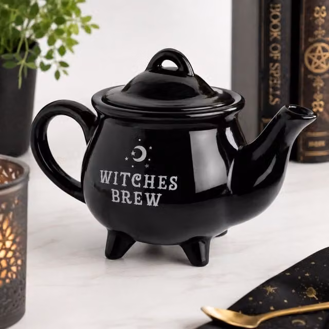 Marco Paul Black Witches Brew Cauldron Ceramic Teapot