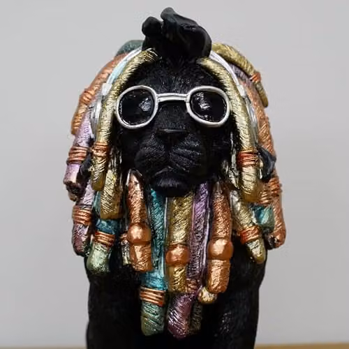 Gifts Direct 2 U Black Lion with Dreadlocks Rasta Resin Figurine Ornament – 3