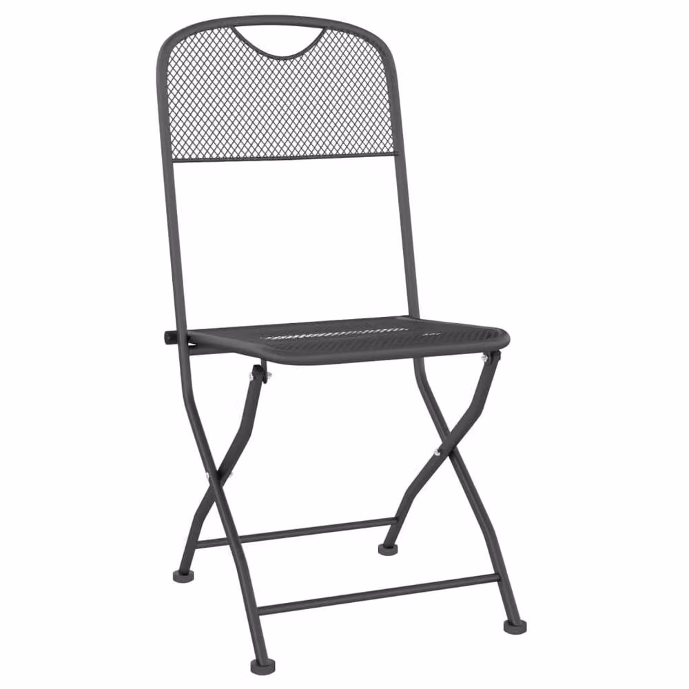 Berkfield Home 9 Piece Modern Anthracite Metal Mesh Garden Dining Set in Black – 3