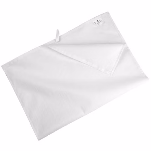 Towel City White Cotton Tea Towel, W: 50 cm, H: 70 cm