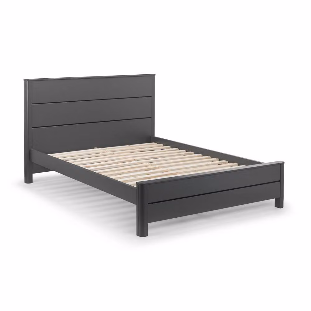 Cheshire Premium Solid Wood Cypress Bed in Grey, W/D/H: 135 x 190 cm – 2