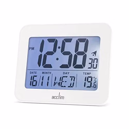 Acctim Otto Superbrite Digital Bedside Alarm Clock, White – 1