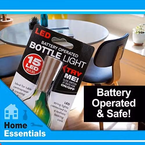 VFM e-Store Red Mini LED Bottle Lights with 15 Battery Operated LEDs and Cork Stopper – 4