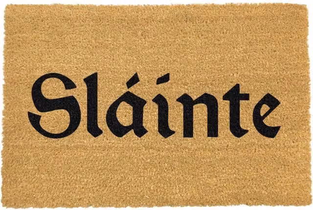Artsy Slainte Black Rectangular Coir and PVC Non-Slip Weatherproof Doormat