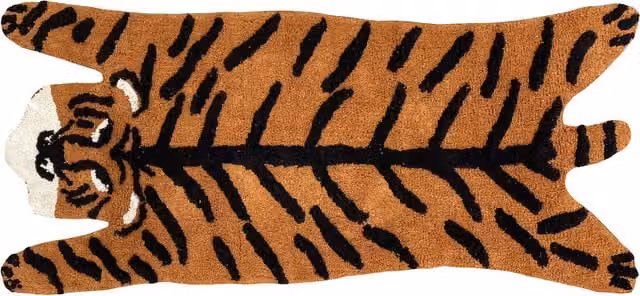 Terrys Orange Tiger Cotton Anti Slip Quick Drying Bath Mat