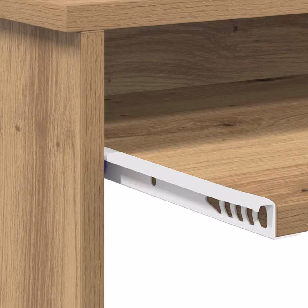 Berkfield Home Elegant Writing Desk with Storage in Artisan Oak Brown, W/D/H: 120.5 x 44 x 88.5 cm – 7