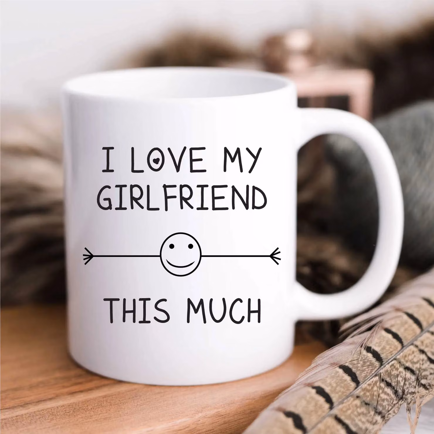 60 Second Makeover Limited I Love My Girlfriend This Much Ceramic Mug in White – 2