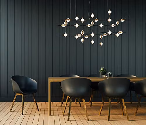 Netlighting Provenza Modern Dimmable Integrated LED Pendant Ceiling Light, Black, 3000K – 3