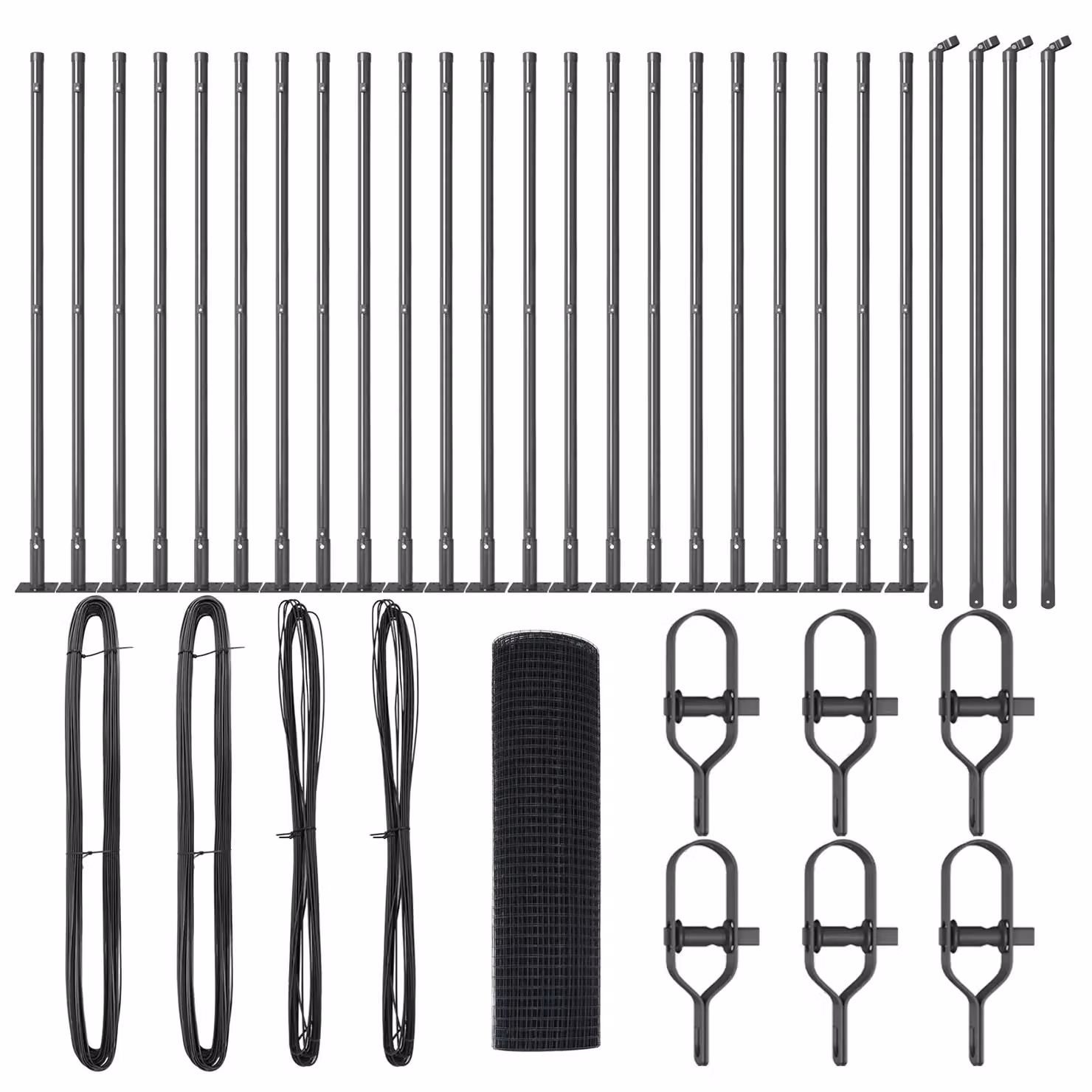 Berkfield Home Grey Steel Welded Wire Fence with 13 Flanged Posts, W: 0.5 m, L: 50 m – 2