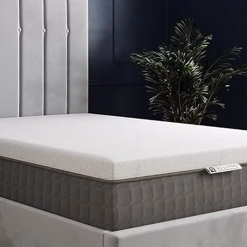 DS Living Super King Memory Foam Mattress Topper, White, W/D/H: 200 x 190 x 10.16 cm