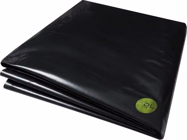 Pegdev Black Heavy Duty Polythene Plastic Sheeting, W: 5 m, L: 4 m – 1