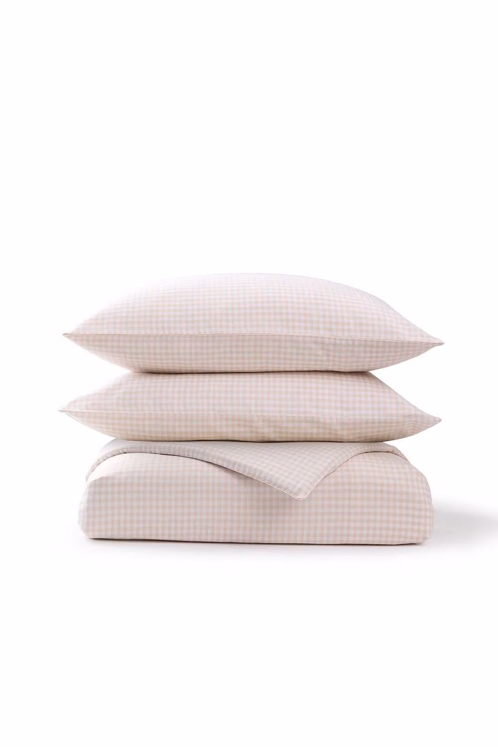 Christy Gingham Yarn Dye Textured Airy Cotton Duvet Cover Set in Pink, Double, W: 200 cm, H: 140 cm – 2