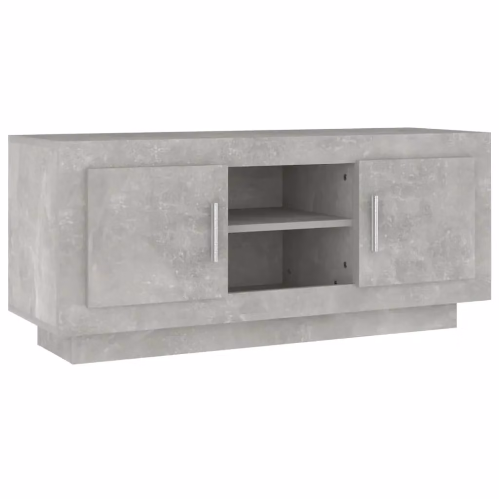 Berkfield Home Modern TV Cabinet in Concrete Grey, W/D/H: 102 x 35 x 45 cm – 2