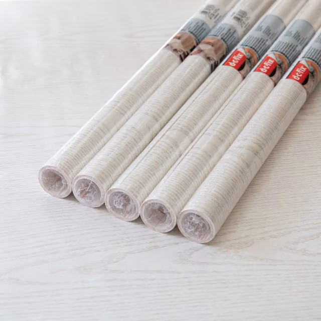 dc fix Pearlwood White Self Adhesive Vinyl Wrap for Kitchen Doors and Worktops, W: 67.5 cm, L: 2 m (Pack of 5)