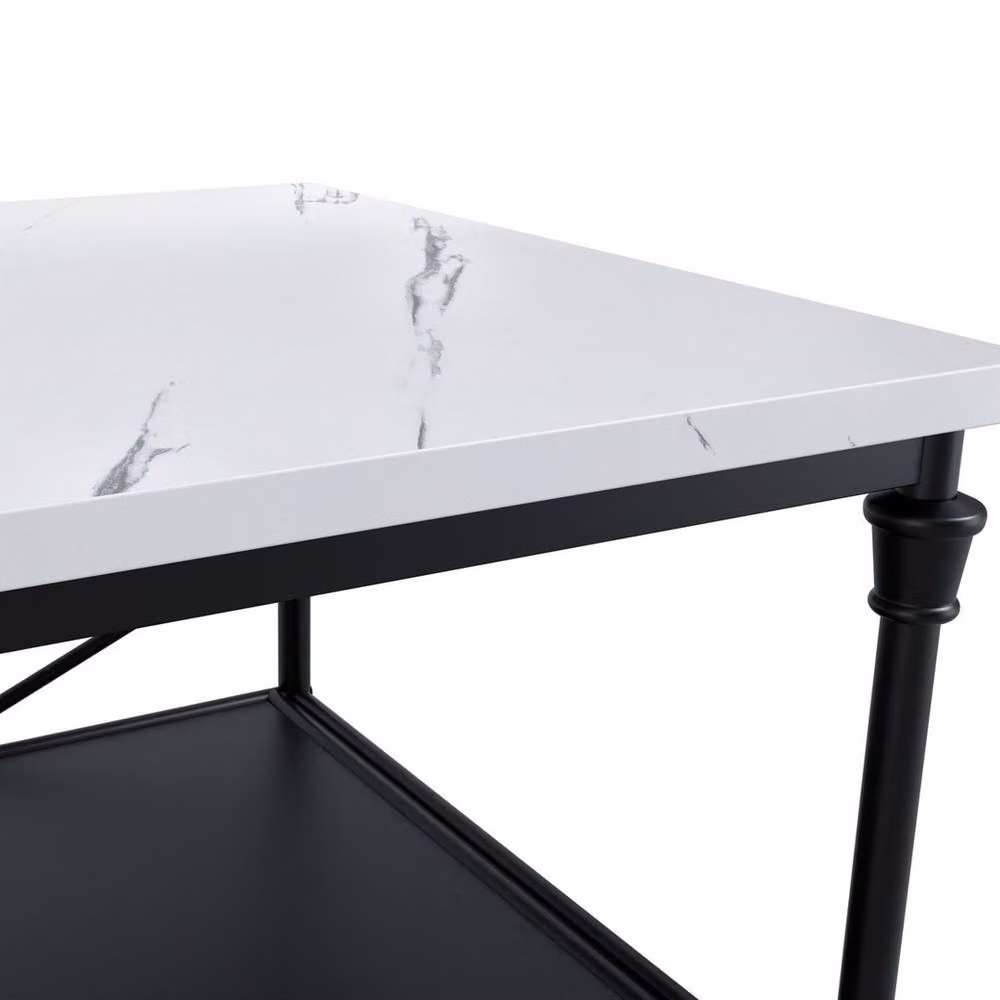Lemon Pavilion Furniture Fairmont Kitchen Island in Black Wood and Metal, W: 115 cm, D: 65 cm, H: 91 cm – 3