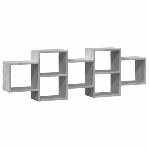 vidaXL Wall Mounted Shelf in Concrete Grey, W/D/H: 129 x 18 x 42 cm