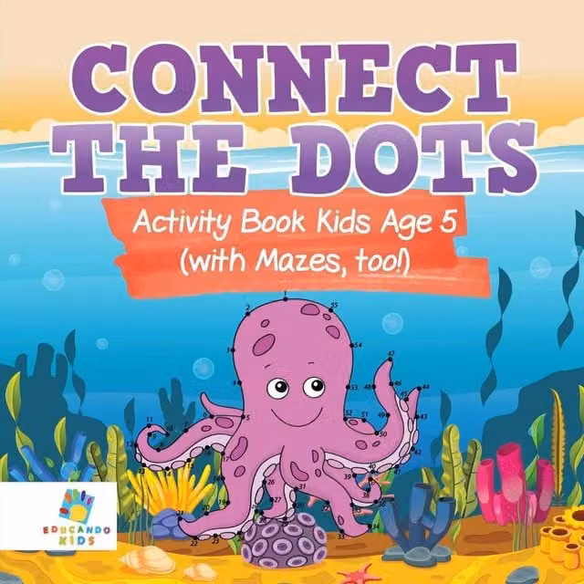 Educando Kids Connect the Dots Activity Book for Children Aged 5 with Mazes, Multicolour Paperback