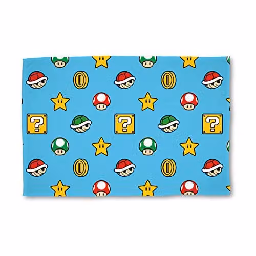 Character World Super Mario Fleece Blanket in Red and Blue – 1