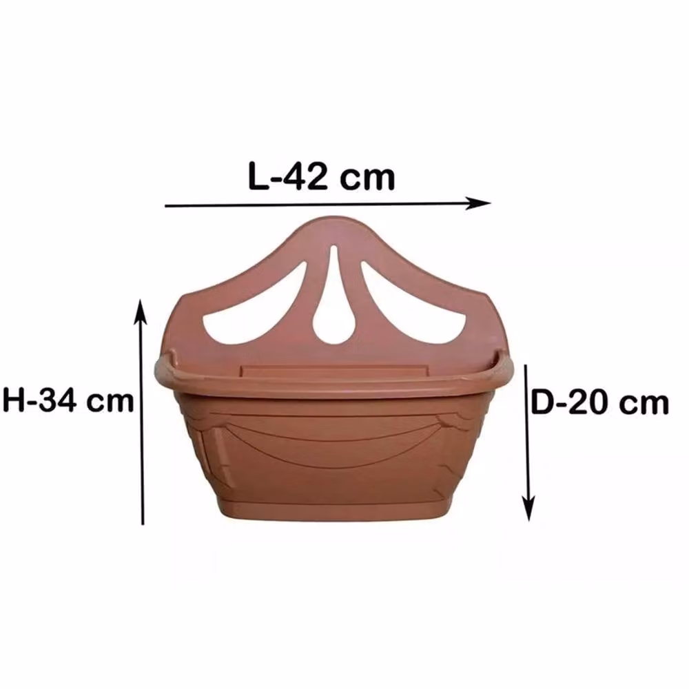 SPETLEK Set of 6 Venetian Style Terracotta Hanging Wall Planters in Brown, 42 cm – 2