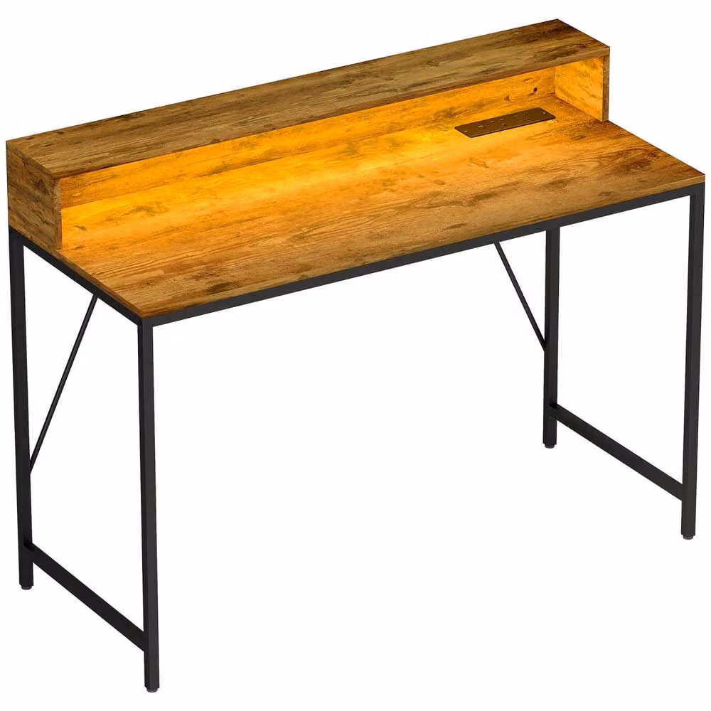 Wyld Haus Hanive Gaming Desk in Rustic Brown – 2